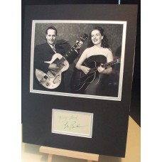 LES PAUL and MARY FORD Scarce Genuine Signed Display UACC COA