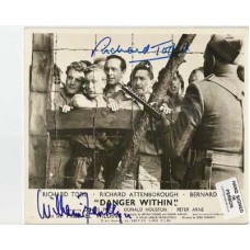 TODD Richard & FRANKLYN Bill Danger Within Signed Lobby Card UACC COA